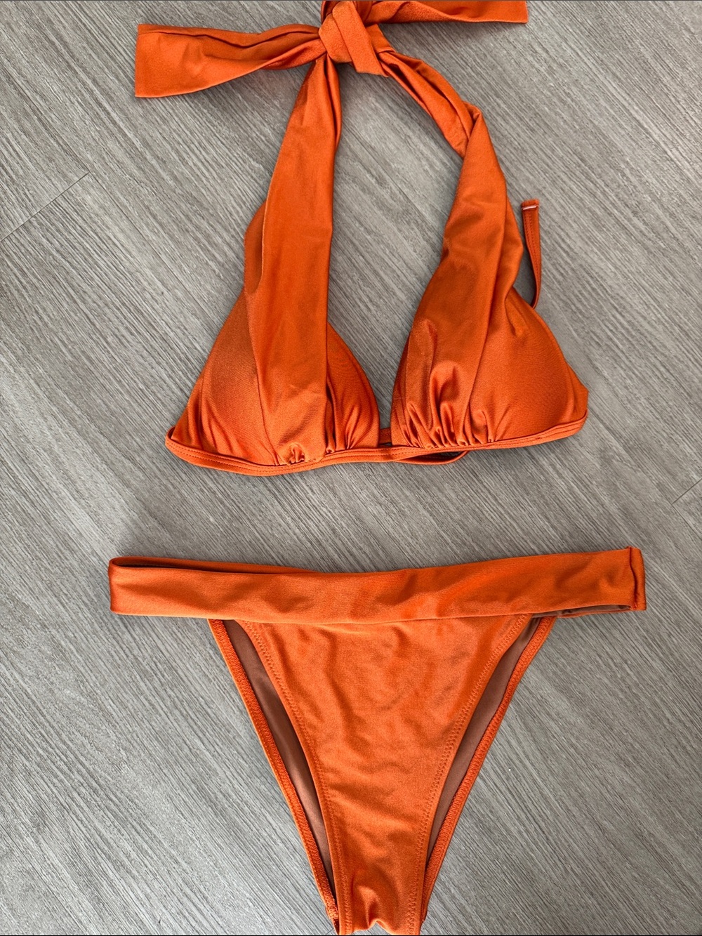 Orange Halter Bikini Set - Women's Swim Bikini